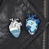 Stylish Ocean Wave and Calm Sea Heart Brooch