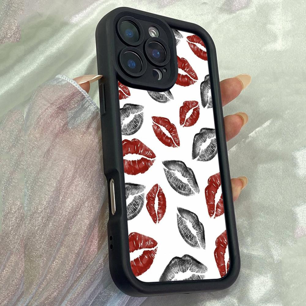 JT7 Aesthetic Kiss Phone for for iPhone 17 16 15 Pro Max Air Samsung S26 S25 Ultra A17 A26 A06 A07 Xiaomi Redmi Note 14 Pro Plus Soft TPU Case Cover