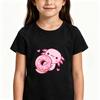 Cute Pink Axolotl Children's T-shirt Cartoon Print 100 %Cotton Tees Streetwear Boys Girls Short Sleeve Casual Kids Top Summer