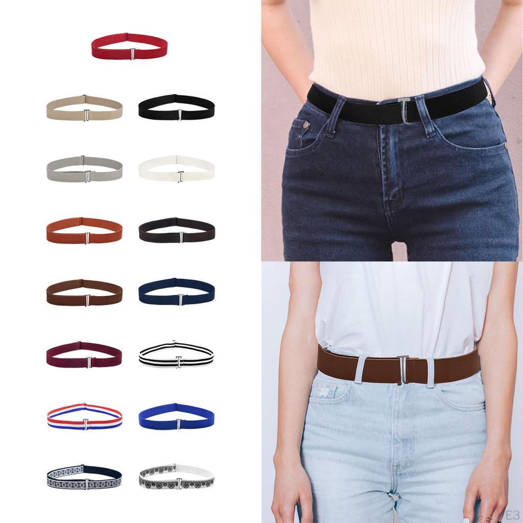 Belt for Women, Invisible Belt, Comfortable Elastic Waistband, Belts with Flat Buckle.