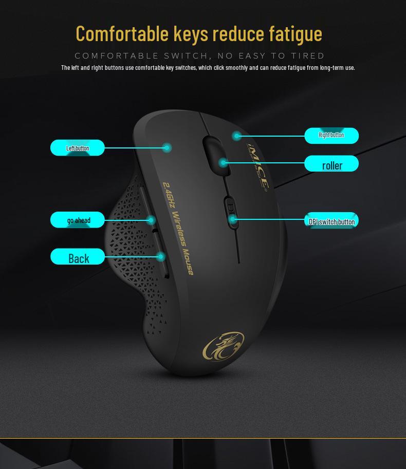 Ergonomic Wireless 6-Button Gaming & Office Mouse - Model G6
