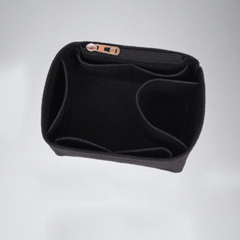 

Средняя сумка Фетровая сумка для хранения Корзина-вкладыш Косметичка Сумка-ведро Сумка-вкладыш для овощей 20*16*13 Side Zipper Cup чёрный