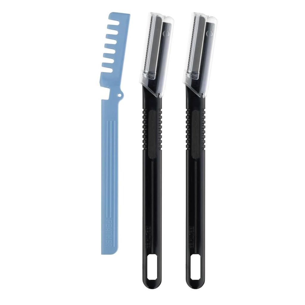 Feather Multi Hair Trimmer 2-Way Body Hair Shaper Razor and Groomer for Men and Women, Shaving and Thinning Comb