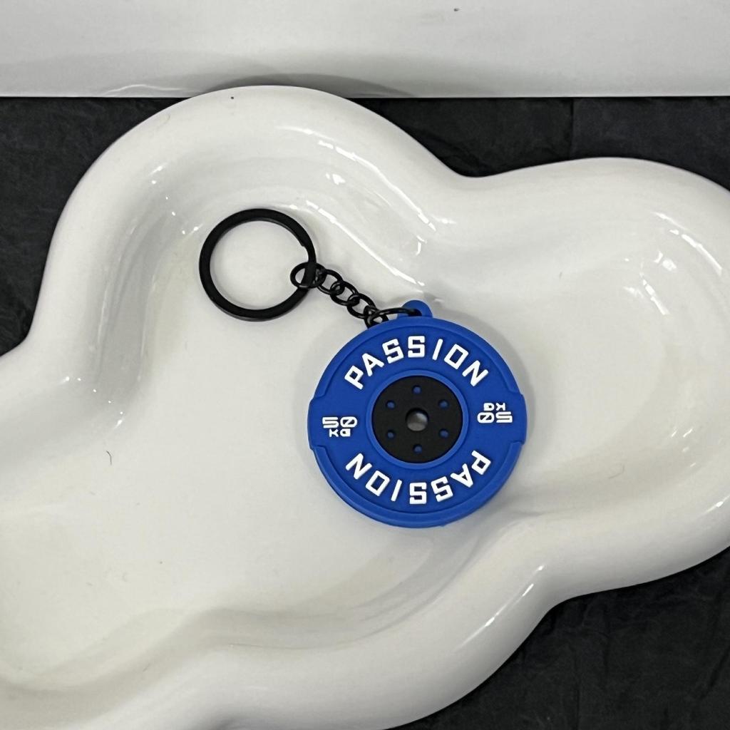 Miu Series Dumbbell Plate Keychain: Trendy Fitness Accessory & Sports Jewelry Gift