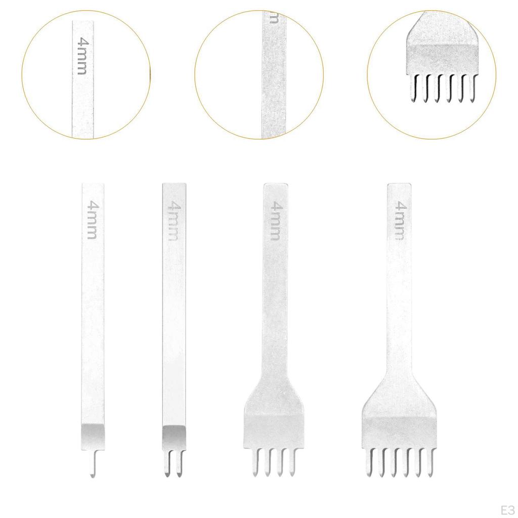 4 Pack DIY Leather Hole Punch Tools for Crafting Belts