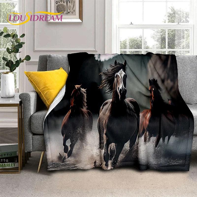 Horse Pentium Gallant Steed 3D Animal Blanket,Soft Throw Blanket for Home Bedroom Bed Sofa Picnic Travel Office Cover Child Gift