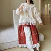 Japanischer Niedlicher Waldstil Spitze Puppenkragen Stickerei Strickjacke Hemd