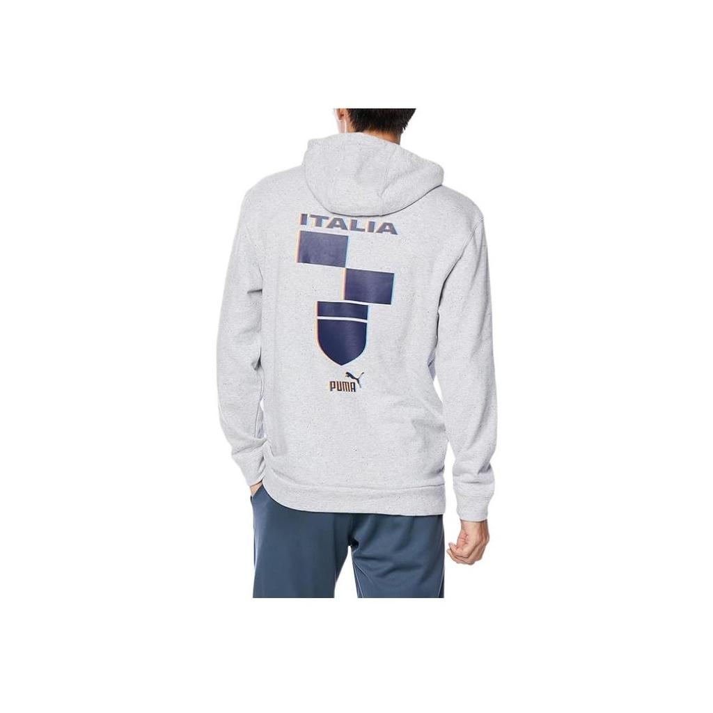 Puma Logo Print Hoodie Men hoodies Gray 767136-16