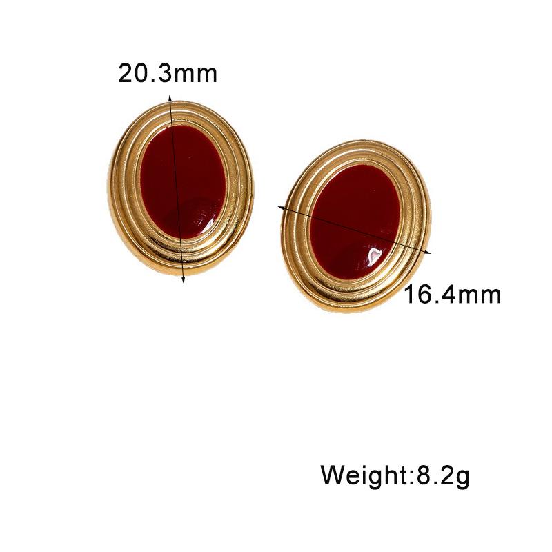 European & American Stainless Steel Mother-of-Pearl Stud Earrings, Luxurious Titanium Steel, Non-Fading Women's Ear Ornaments