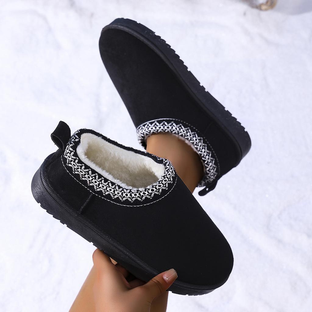 Women's Padded Lining Soft Thick Sole Heightened Outdoor Thickened Warm Lightweight Comfortable Stirrup Ground Cotton Shoes Snow Boots Cotton Shoes