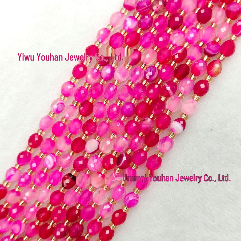 Handgefertigte facettierte Naturstein-Reiskörner, 6-8-10 mm für DIY-Schmuck