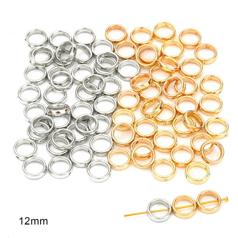 Multi-Size Electroplated CCB Plastic Large-Hole Beads for DIY Jewelry Crafting
