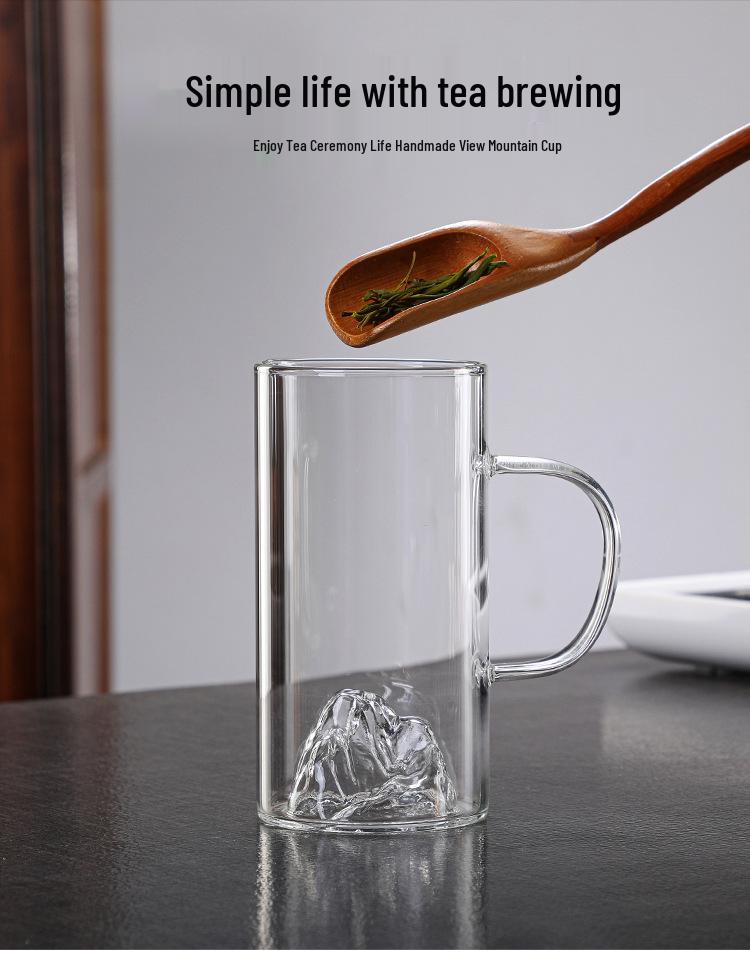 Creative Luxury Glass Mountain-View Cup for Coffee, Green Tea & Beverages
