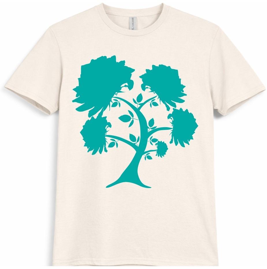 Floral Tree T Shirt Botanical Nature Tree Silhouette Graphic Tee
