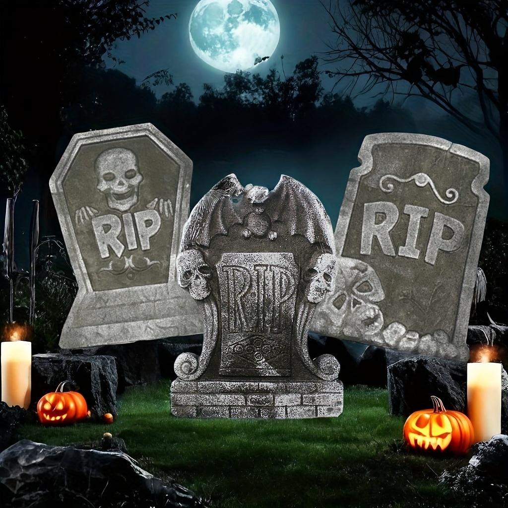 1PC Halloween Foam Tombstone with RIP Letters Scary Graveyard Decoration for Yard Haunted House Party Display Easy Assembly