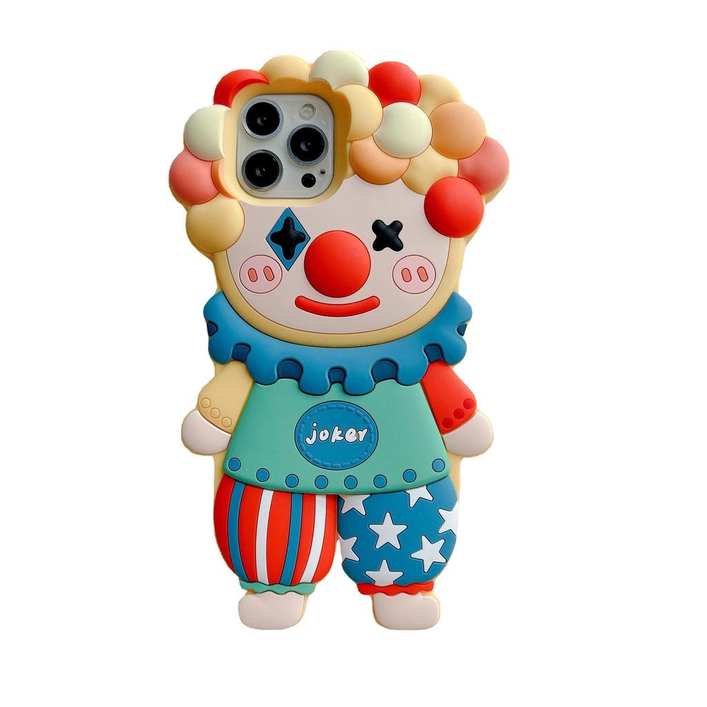 Three-Dimensional Cartoon Clown Silicone Case for iPhone 11/12/13/17 Pro Max