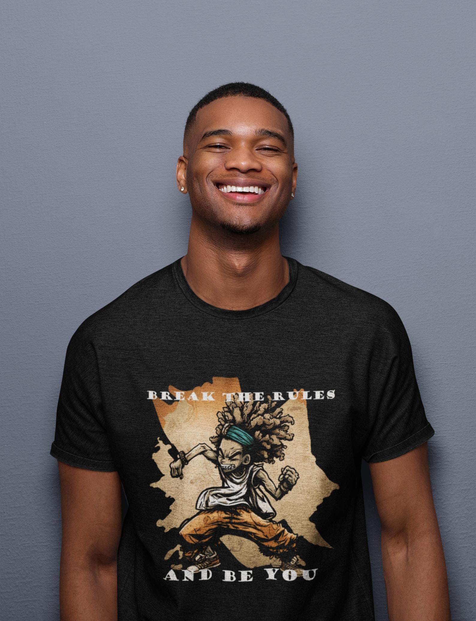 Edgy Anime T-shirt: Break the Rules, Rebel Fashion 3XL