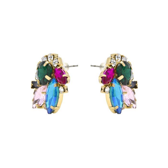 Boucles d'oreilles - LUXENTER - Nyuva - Cristal bleu - Or jaune 18k - Longueur 25,7 mm