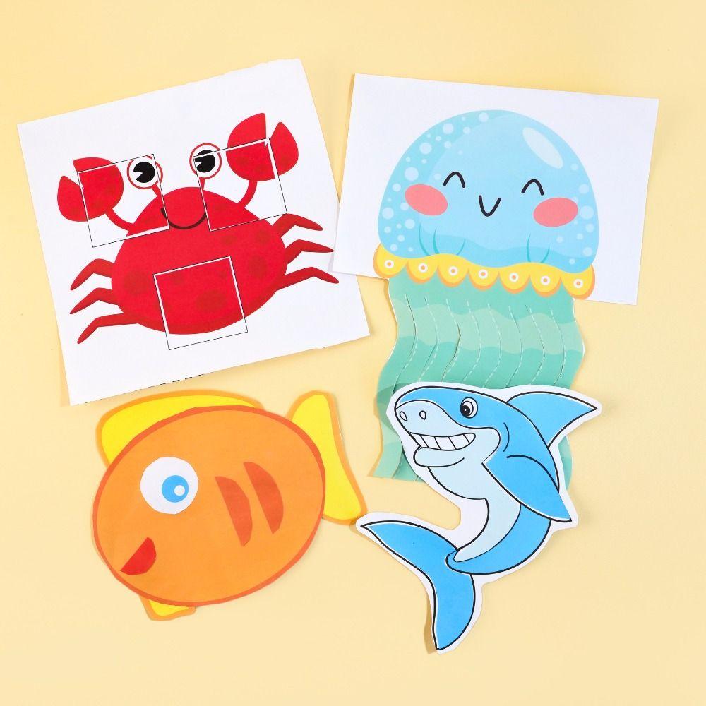 3D Animal Pattern Kids Paper-cutting Book Toys Montessori Children Handmade Paper Toy  Kindergarten