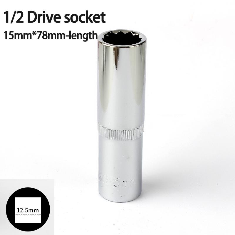 1pcs 12 Point 78mm Mirror Deep Socket Head 1/2 Drive Torx Bit Ratchet Wrench Adapter Tool Part 8-32mm Car Repair Tools