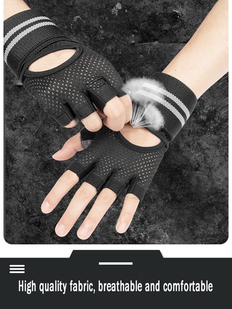 Gewichtheberhandschuhe Handgelenkstütze Atmungsaktiv Rutschfest Sport Fitnessstudiohandschuhe Bodybuilding Powerlifting Fitnesstraining