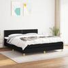 Vidaxl Continental Bed with Mattress, Black, Fabric 180X200 Cm