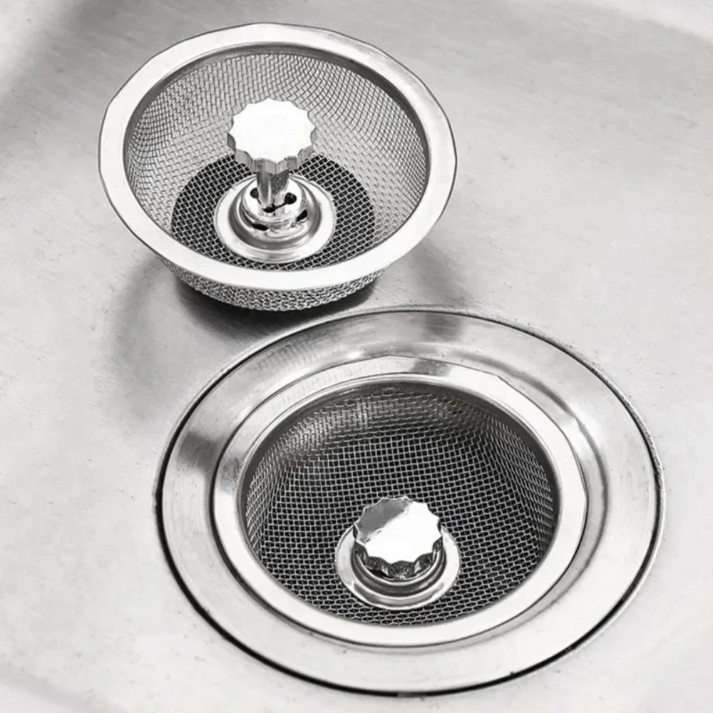 Universal Sink Drain Filter – Stainless Steel Mesh Catcher for Kitchen & Bathroom,Catches Hair,Food Scraps,Debris, Reusable,Easy To Clean, Anti-Clog