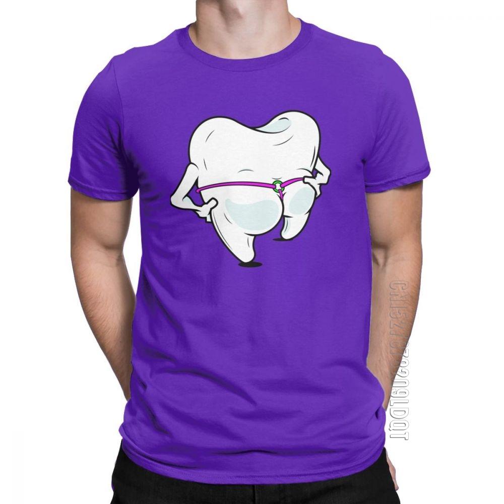 Dental Floss Hygienist T Shirts For Men Teeth Dentist Summer Clothes Male Tshirt Funny TShirt ONeck Cotton Basic Tees Tops