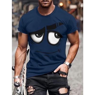 Casual Short Sleeved Printed Fashionable Oversized 3D Top Pattern T-shirt for Men Comfortable Summer Round Neck