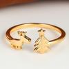 Retro Reindeer Ring Lightweight Adjustable Ring Cute Christmas Tree Ring  Gift