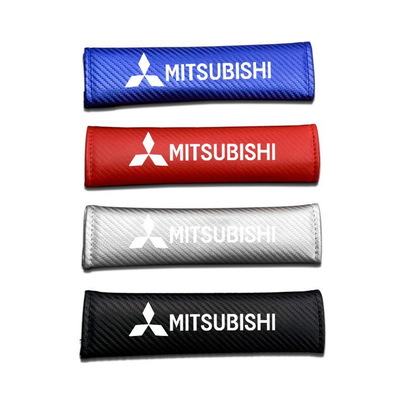 

2pcs/set Carbon Car Styling Seat Belt Pad Seat belt Cover Car Accessories For Mitsubishi lancer asx outlander pajero l200 galant black
