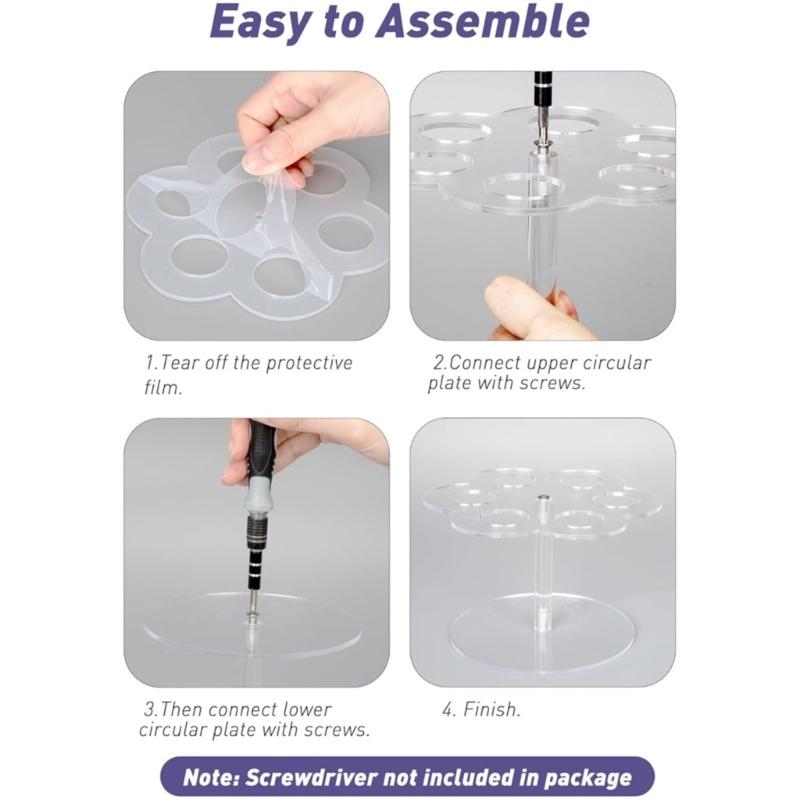 6 Hole Flavor Cartridge Organiser With Acrylic Construction Clear Spacious Designs Stoarge Rack