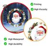 Seasonal Party Supplies Christmas Window Clings, Cute Santa Claus Wreath Sticker, Cartoon Self Adhesive Decals Holiday Static Glass Decal for