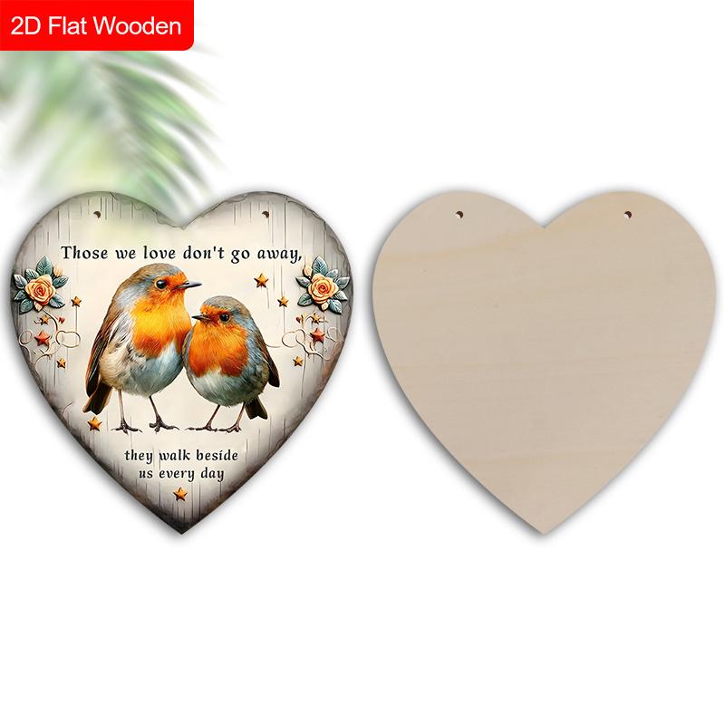 Memorial Wooden Sign with Heart-shaped Design - Unique Figurine Ornaments - Ideal for Front Door, Porch, Wall Decor