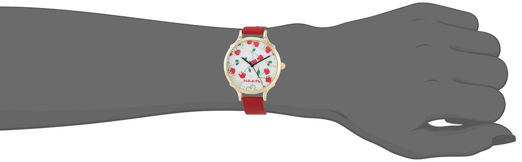 Fieldwork Analog Hello Kitty Cherry Watch with Leather Strap and White Red Women's Dial, (KT006-3)
