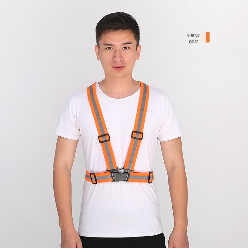 Reflective Vest for Cycling, Night Running, Sanitation, and Construction with Elastic Suspenders for Visibility and Safety