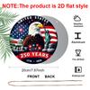 2D Flat, 1pc Circular Aluminum Decorative Plaque, Celebrating The 250Th Anniversary of America with a Patriotic Eagle & American Landmarks Design