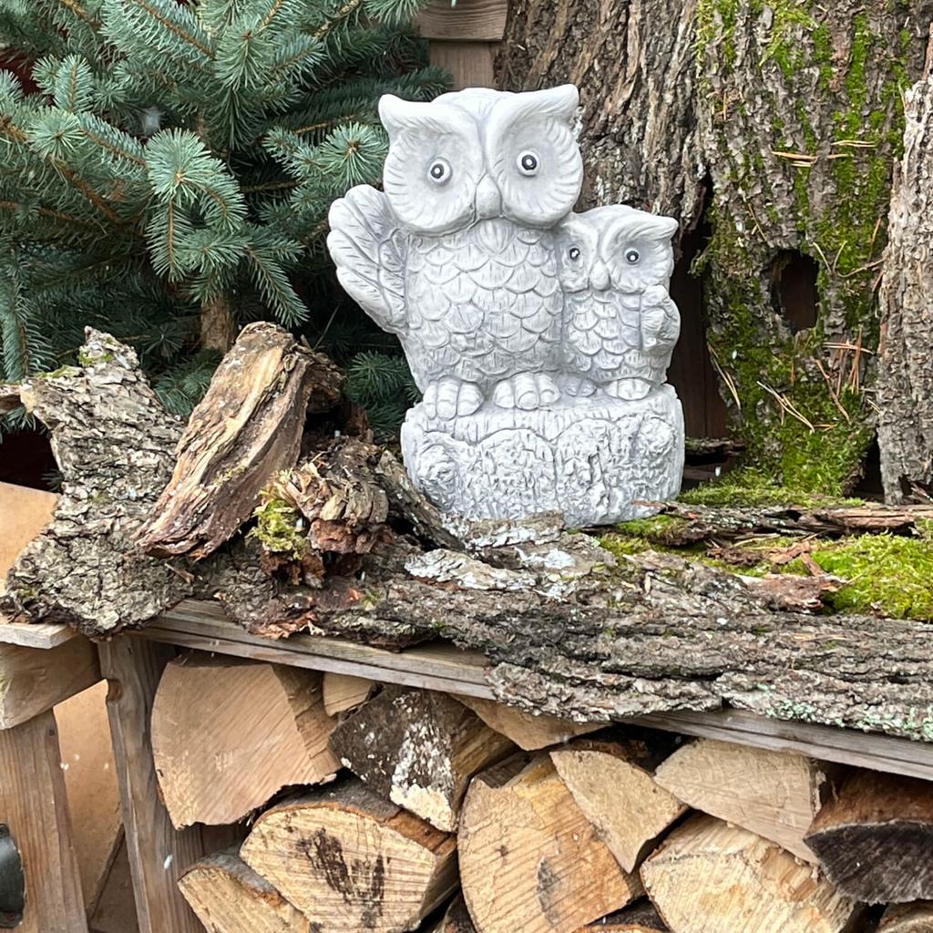 Eagle owls - concrete garden figure