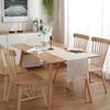 Simple Table Runner Solid Color Handmade Tassled Cotton Linen Table Runner Household Tea Table Flag