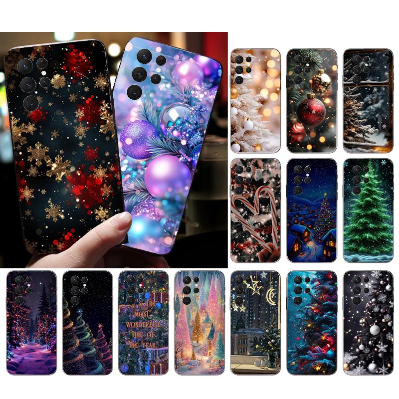 Christmas Tree Ball Phone Case For Samsung Galaxy S25 S24 S23 S22 S21 Ultra S24 S23 S22 S21 S25 Plus S24 S25 FE