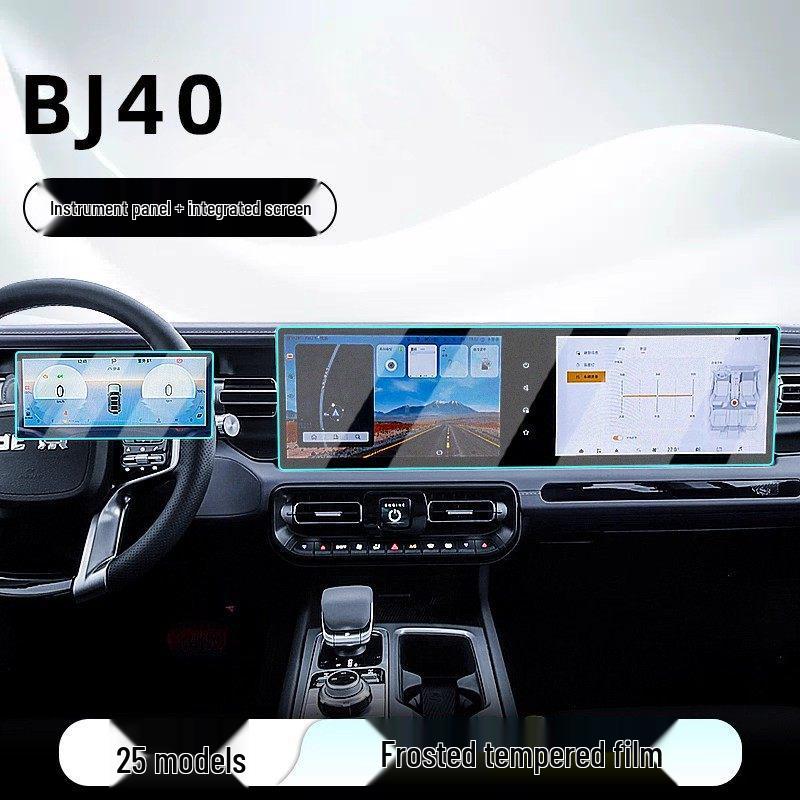 Tempered Film Screen Protector for 25 Beijing BJ40 Models: Console, Navigation, Dashboards.
