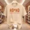 Funny T Shirt ADHD Highway T-shirt Heavy Metal Rock Style Printed Tshirt Cotton Short Sleeve Round Oversized Unisex Harajuku high quality