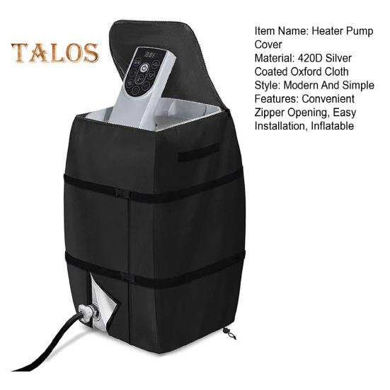Hot Tub Spa Heater Pump Cover Inflatable Hot Tub Insulated Pump Cover with Zipper Opening And Transparent PVC Top Window for Most Spa Heater Pumps
