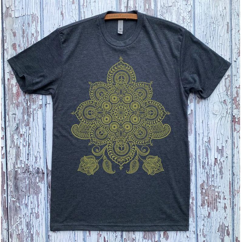 Unisex Mandala Shirt REVEALS Sacred Geometry Fractal Tattoo Style Psychedelic DMT Inspired T-shirt Street Wear Tops