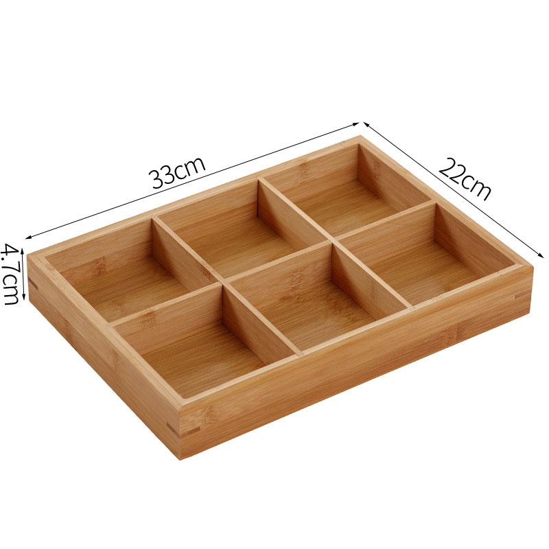 Wooden Serving Tray Multi Compartments Divided Food Serving Plate for Home Restaurants Sushi Hot Pot Dishes