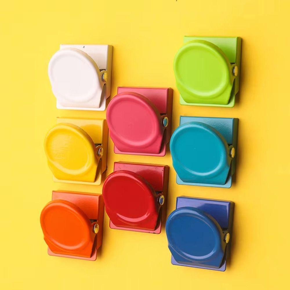 10PCS Colorful Mini Magnet Clamp Metal Round Photo Clips Durable Memo Clips  Fridge