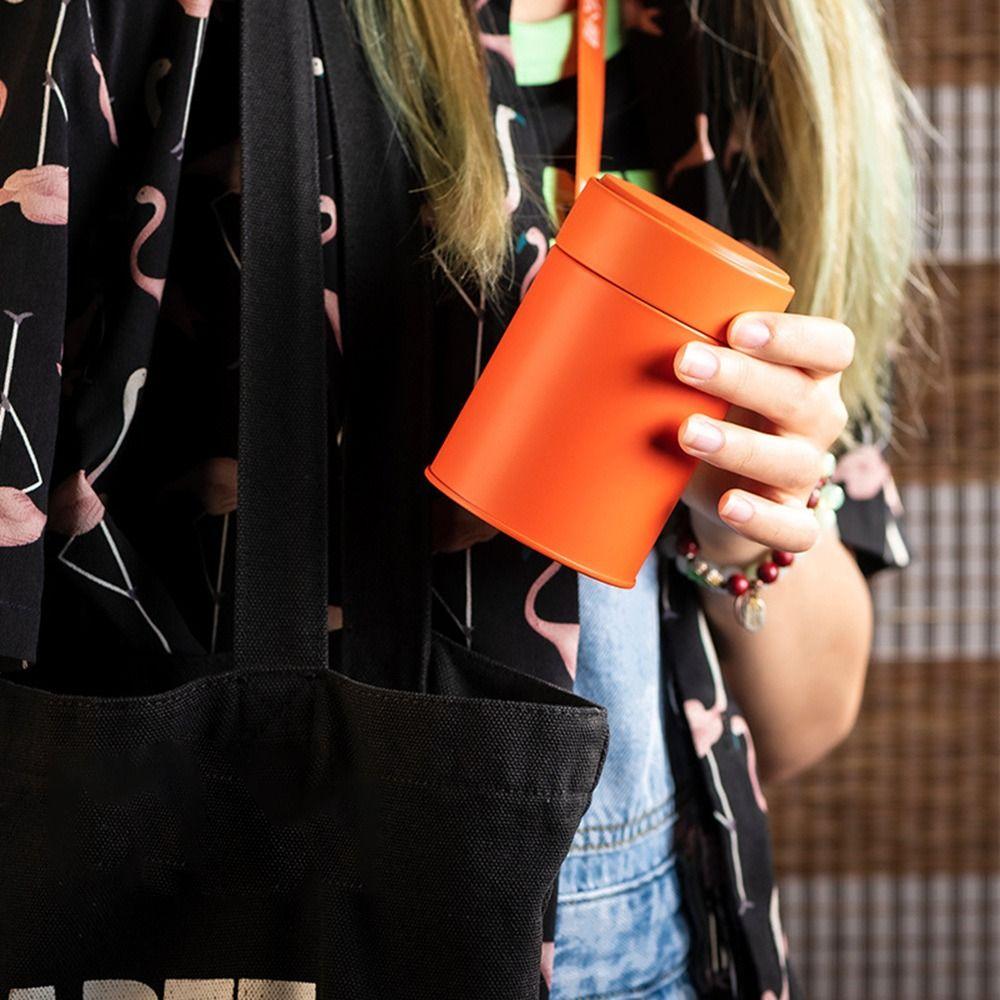 Round Tea Jar Tinplate Coffee Bean Storage Box Hiqh Quality Sealed Tea Can  for Home&Travel