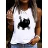 Black Cat Pattern Printed Vest Pattern Printed Vest