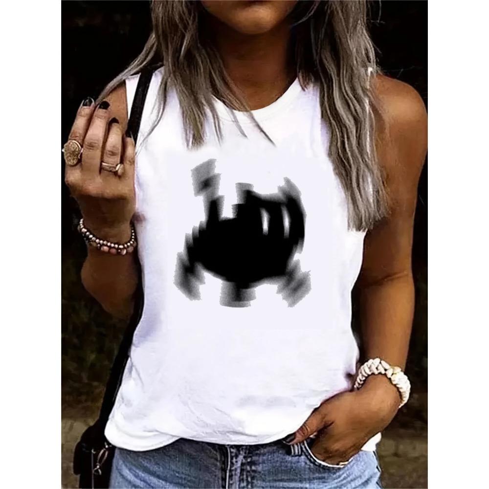 Black cat pattern printed vest pattern printed vest S