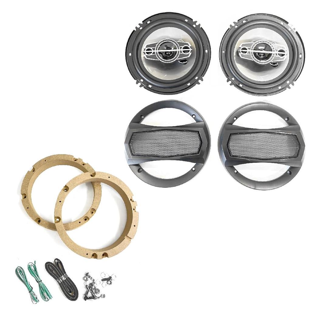 CGP Inner Baffles (2 Pieces) with Grille, 4-Way, 6-Inch Coaxial, 350W, for Toyota, Subaru, and Daihatsu Vehicles, MDF Baffles, CG6463-17SA